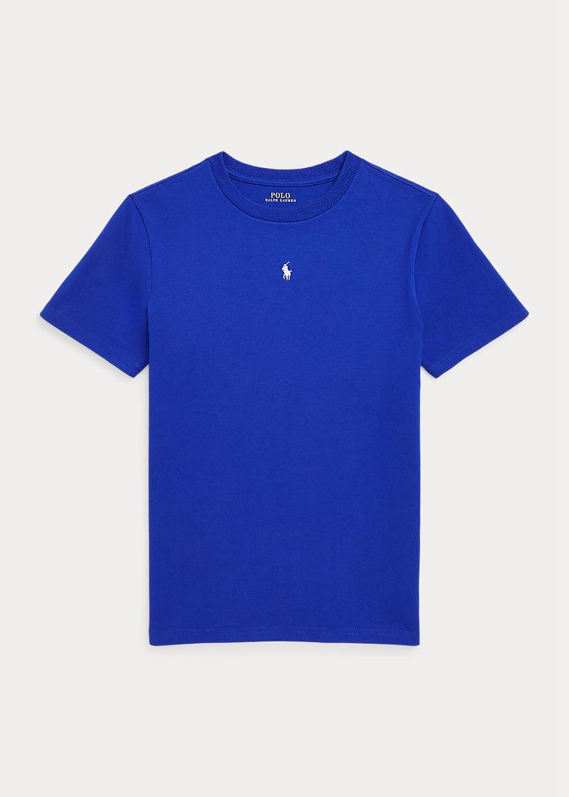 Koszulki Ralph Lauren Chłopięce Niebieskie 6-14 Lata Cotton Jersey Crewneck 847539-ESK